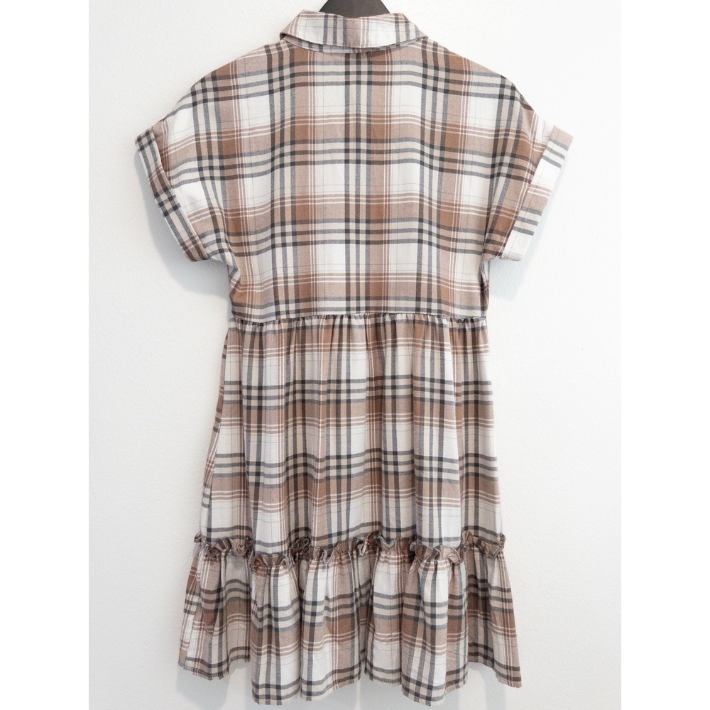The Nines Plaid Babydoll Dress Women S Cottagecore Western Flannel Grunge NWT - Picture 2 of 8